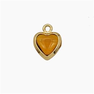 Orange Crystal Glass Heart Pendant, approx 7mm [FD29239]