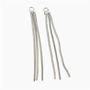 Copper Tassel Pendant Snake Chain Platinum Plated, approx 50mm length [FD29252]