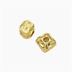 Copper Cube Beads Hammered Gold Plated, approx 6mm [FD29258]