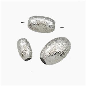 Copper Rice Beads Brushed Platinum Plated, approx 8x12mm [FD29259-8X12MM]