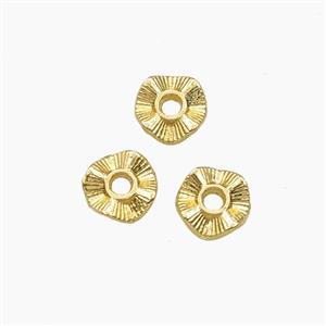 Copper Flower Spacer Beads Gold Plated, approx 6mm [FD29269]