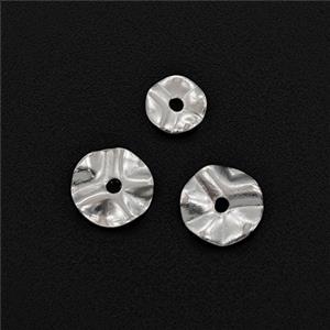Copper Circle Spacer Beads Shiny Silver, approx 6mm [FD29271]