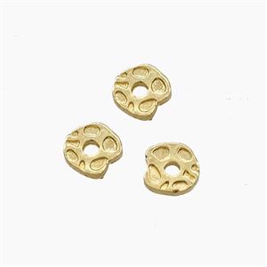 Copper Circle Spacer Beads Hammered Gold Plated, approx 6mm [FD29280]