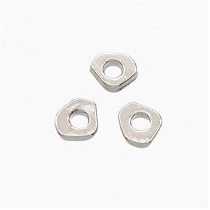 Copper Triangle Spacer Beads Platinum Plated, approx 5-6mm [FD29287]