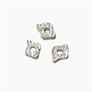 Copper Eye Spacer Beads Hammered Platinum Plated, approx 5-6mm [FD29289]