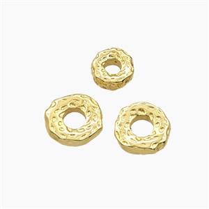 Copper Circle Spacer Beads Hammered Gold Plated, approx 8mm [FD29294-8MM]