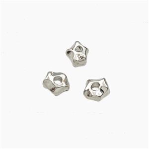 Copper Spacer Beads Freeform Irregular Platinum Plated, approx 4mm [FD29297]