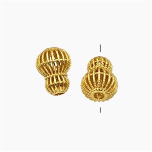Copper Gourd Beads Hollow Gold Plated, approx 6-8mm [FD29304]