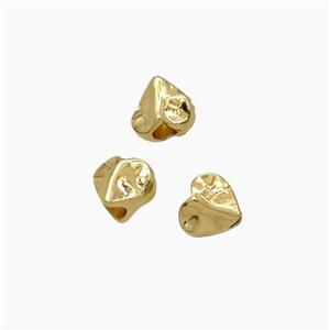 Copper Heart Spacer Beads Hammered Gold Plated, approx 5.5mm [FD29310]