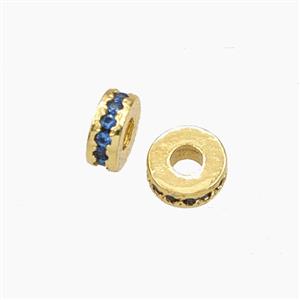 Copper Heishi Spacer Beads Pave Zirconia Gold Plated, approx 5.5mm [FD29314]