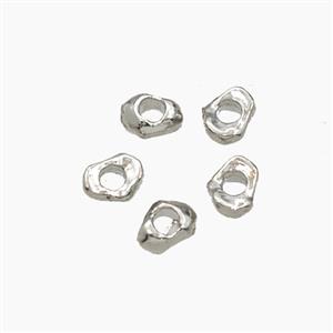 Copper Spacer Beads Irregular Freeform Platinum Plated, approx 3-4mm [FD29315]