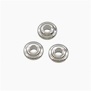 Copper Rondelle Spacer Beads Platinum Plated, approx 5mm [FD29319]