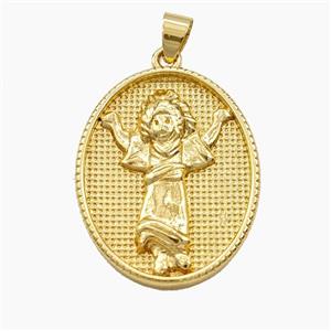 Copper Divine Child Pendant Jesus Gold Plated, approx 25-30mm [FD29376]
