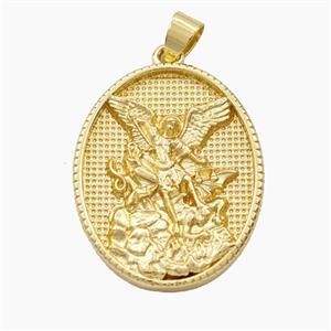 Copper Saint Michael Pendant Gold Plated, approx 25-30mm [FD29377]