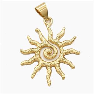 Copper Sunburst Pendant Spiral Gold Plated, approx 32-36mm [FD29396]