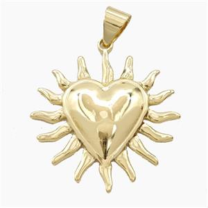 Copper Heart Pendant Gold Plated, approx 35mm [FD29398]