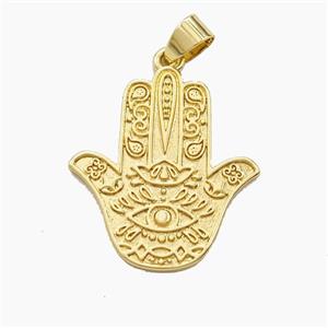 Copper Hamsahand Pendant Evil Eye Gold Plated, approx 14-28mm [FD29402]