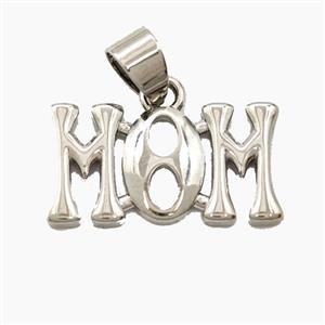 Copper MOM Pendant Platinum Plated, approx 11-20mm [FD29434]