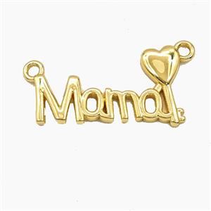 Copper Mama Pendant Heart 2loops Gold Plated, approx 12-20mm [FD29438]