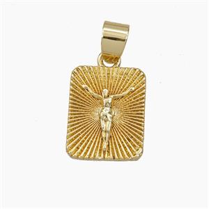 Copper Jesus Pendant Gold Plated, approx 12-15mm [FD29548]