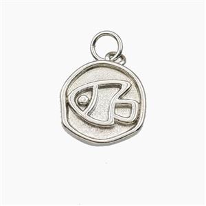 Copper Fish Pendant Platinum Plated, approx 13mm [FD29610]