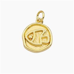 Copper Fish Pendant Gold Plated, approx 13mm [FD29611]