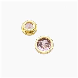 Pink Cubic Zirconia Star Beads Prong-Set No-Hole, approx 6.5mm [FD29616-6.5MM]