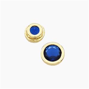 Blue Cubic Zirconia Star Beads Prong-Set No-Hole, approx 6.5mm [FD29617-6.5MM]