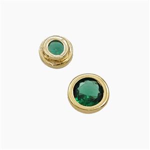 Green Cubic Zirconia Star Beads Prong-Set No-Hole, approx 6.5mm [FD29619-6.5MM]