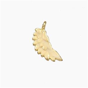 Copper Angel Wings Pendant White Painted Gold Plated, approx 6-13mm [FD29636]