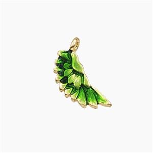 Copper Angel Wings Pendant Green Painted Gold Plated, approx 6-13mm [FD29637]