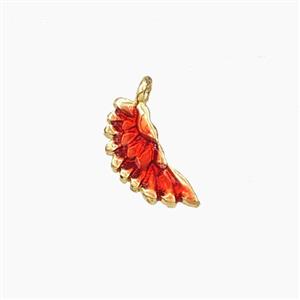 Copper Angel Wings Pendant Red Painted Gold Plated, approx 6-13mm [FD29638]