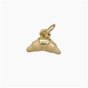 Copper Croissant Pendant Painted Gold Plated, approx 5-11mm [FD29707]