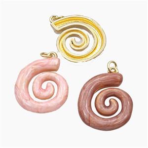 Copper Spiral Pendant Enamel Gold Plated Mixed, approx 21-24mm [FD29812]