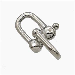 Copper Carabiner Clasp Platinum Plated, approx 12-24mm [FD29834]