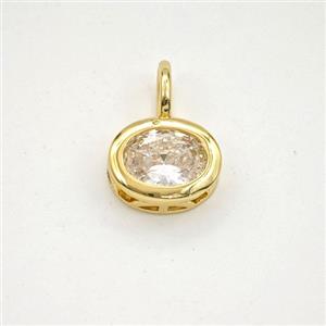 Cubic Zirconia Copper Oval Gold Plated, approx 8-10mm [FD29881]