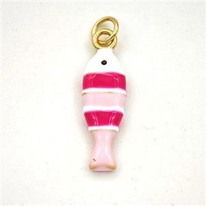 Copper Fish Pendant Multicolor Enamel Gold Plated, approx 7-20mm [FD29892]
