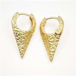 Copper Hoop Earrings Hammered Gold Plated, approx 13-25mm [FD29907]