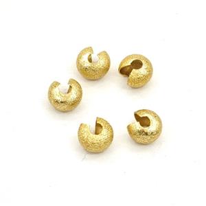 Copper Crimp Beads Corrugated Gold Plated, approx 5mm [FD30246-5MM]