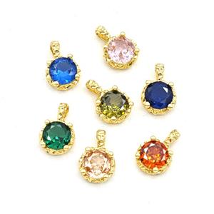 Cubic Zirconia Pendant Mixed Gold Plated, approx 6mm [FD30285]