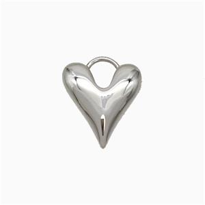 Copper Heart Pendant Platinum Plated, approx 12-14mm [FN20027]