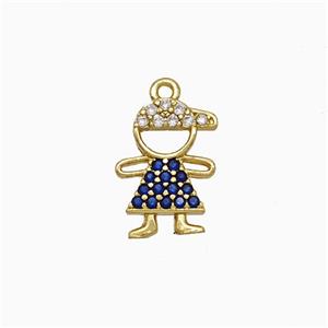 Copper Kids Boy Pendant Pave Zirconia Gold Plated, approx 10-12mm [FN20037]