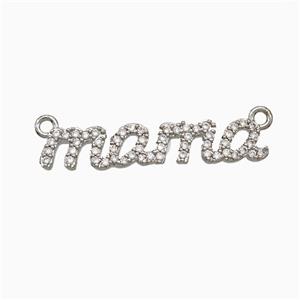 Copper Mama Pendant Pave Zirconia 2loops Platinum Plated, approx 5-30mm [FN20051]