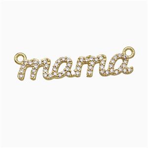 Copper Mama Pendant Pave Zirconia 2loops Gold Plated, approx 5-30mm [FN20052]