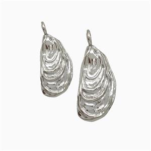 Copper Mussel Pendant Platinum Plated, approx 7-14mm [FN20060-M]
