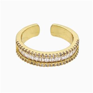 Copper Ring Pave Zircon Gold Plated, approx 5mm, 18mm dia [FN20123]