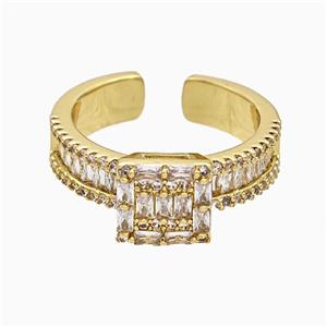 Copper Ring Pave Zircon Gold Plated, approx 8mm, 18mm dia [FN20127]