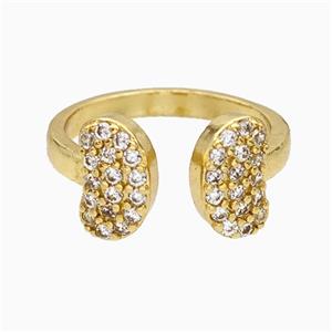 Copper Butterfly Rings Pave Zirconia Gold Plated, approx 6-10mm, 18mm dia [FN20130]
