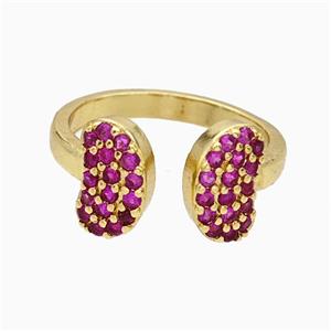 Copper Butterfly Rings Pave Zirconia Gold Plated, approx 6-10mm, 18mm dia [FN20132]