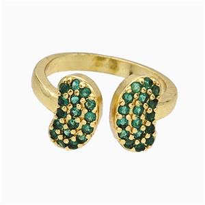 Copper Butterfly Rings Pave Zirconia Gold Plated, approx 6-10mm, 18mm dia [FN20133]